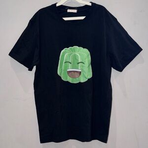 Black T-Shirt with Green Jelly Graphic